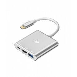 Adapter HUB USB C 3w1 - HDMI, USB, PD s�lv