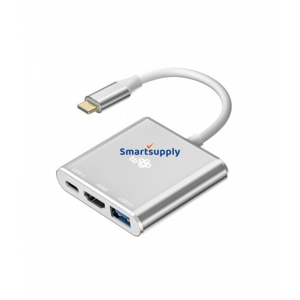 Adapter HUB USB C 3w1 - HDMI, USB, PD s�lv