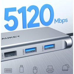 Hub USB-C CB-C89 Aluminium | 10w1 | RJ45 Ethernet 10/100/1000Mbps | 4xUSB | HDMI 4k@30Hz | SD og microSD | USB-C Power Delivery 100W
