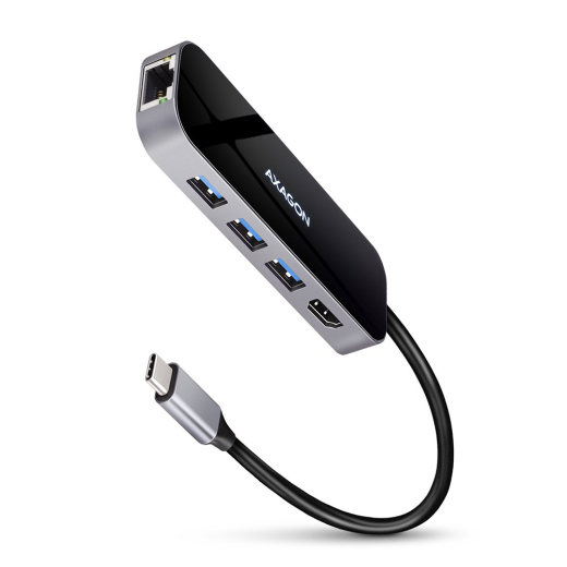 HMC-6GL 3x USB-A, HDMI, RJ-45, USB 3.2 Gen 1 hub, PD 100W, 20cm USB-C kabel