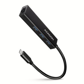 Netv�rkskort HMC-GL3A 3x USB-A + GLAN, USB 3.2 Gen 1 hub, metal, 20cm USB-C kabel