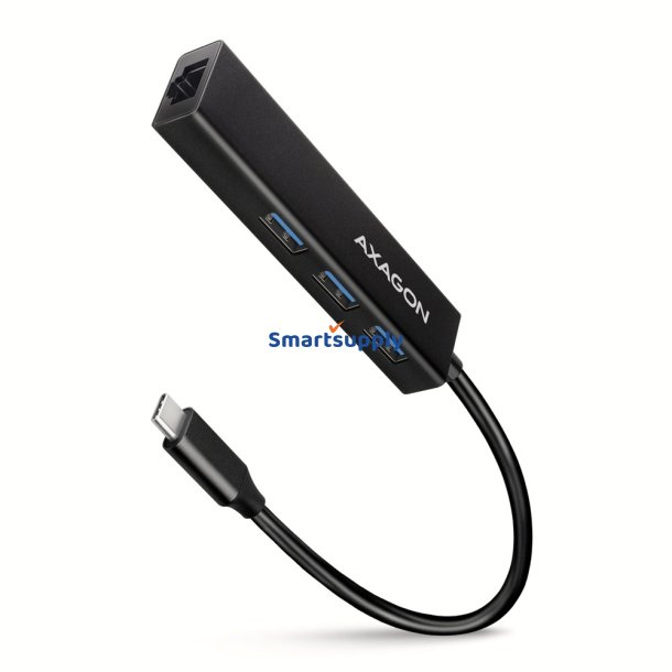 Netv�rkskort HMC-GL3A 3x USB-A + GLAN, USB 3.2 Gen 1 hub, metal, 20cm USB-C kabel