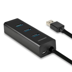 Ladehub HUE-S2B 4x USB 3.2 Gen 1, MicroUSB ladeconnector