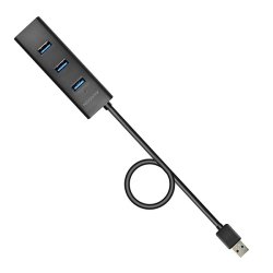Oplader Hub HUE-S2BP 4x USB 3.2 Gen 1, 1.2m Kabel, MicroUSB Opladning, Incl. AC Adapter