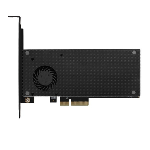 PCEM2-DC PCI-E 3.0 4x - DUAL M.2 SSD (NVMe + SATA), dual sp�nding, op til 110mm SSD, bl�ser + k�leplade