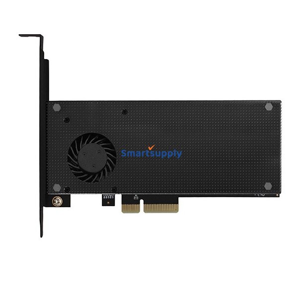 PCEM2-DC PCI-E 3.0 4x - DUAL M.2 SSD (NVMe + SATA), dual sp�nding, op til 110mm SSD, bl�ser + k�leplade