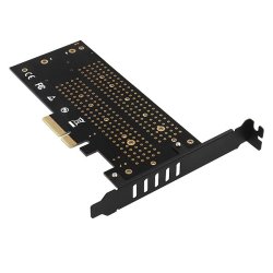 PCEM2-DC PCI-E 3.0 4x - DUAL M.2 SSD (NVMe + SATA), dual sp�nding, op til 110mm SSD, bl�ser + k�leplade