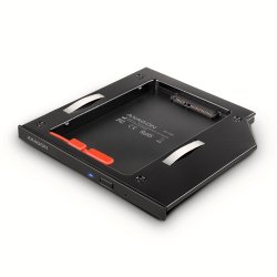 RSS-CD09 2.5" SSD/HDD caddy til DVD slot, 9.5 mm, LED, ALU
