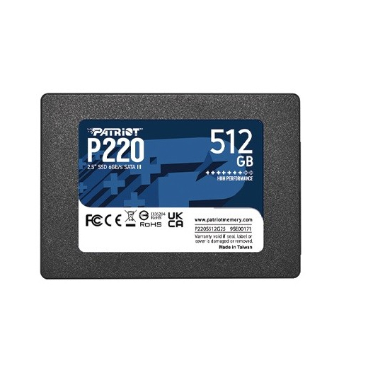 SSD 512GB P220 550/500 MB/s SATA 3 2.5 tommer