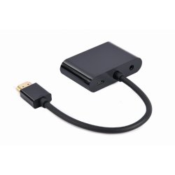 HDMI han til HDMI hun + VGA hun adapter med lyd og ekstra str�mport
