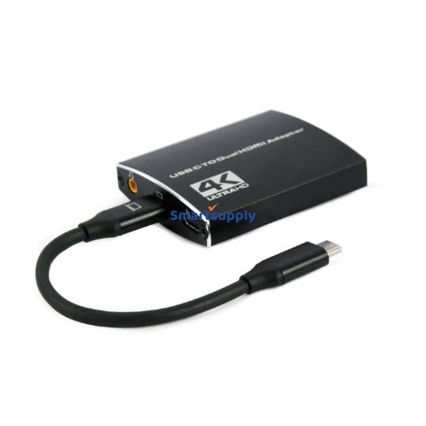USB-C til 2xHDMI 4Kx2K audio adapter