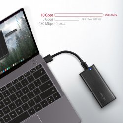 ALU boks EEM2-SBC USB-C 3.2 Gen 2 - M.2 SATA SSD 30-80mm