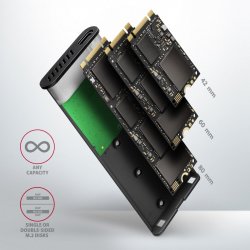 ALU boks EEM2-SBC USB-C 3.2 Gen 2 - M.2 SATA SSD 30-80mm