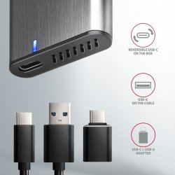 ALU boks EEM2-SG2 USB-C 3.2 Gen 2 - M.2 NVMe / SATA SSD 30-80mm