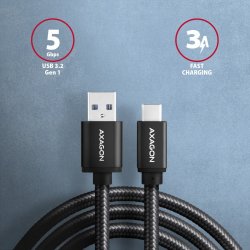 AXAGON BUCM3-AM20AB wire USB-C - USB-A 2m