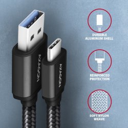 AXAGON BUCM3-AM20AB wire USB-C - USB-A 2m