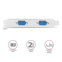 Adapterchip PCEA-S2N PCIe ASIX AX99100 2x Seriel Port + LP