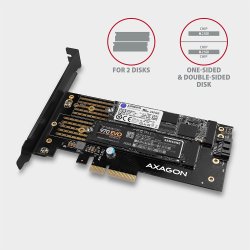 PCI-E 3.0 PCEM2-D 4x - DUAL M.2 SSD (NVMe + SATA), dual sp�nding, op til 110mm SSD