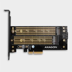 PCI-E 3.0 PCEM2-D 4x - DUAL M.2 SSD (NVMe + SATA), dual sp�nding, op til 110mm SSD