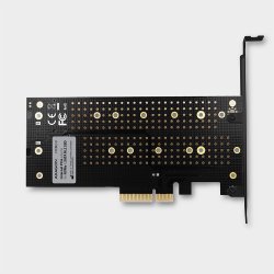 PCI-E 3.0 PCEM2-D 4x - DUAL M.2 SSD (NVMe + SATA), dual sp�nding, op til 110mm SSD
