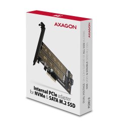 PCI-E 3.0 PCEM2-D 4x - DUAL M.2 SSD (NVMe + SATA), dual sp�nding, op til 110mm SSD