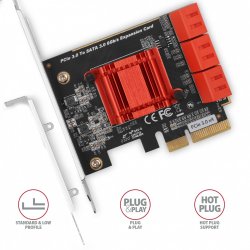 PCIe Controller 6x intern SATA 6G port + LP PCES-SA6