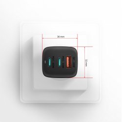 AXAGON ACU-DPQ65 GAN WA ll oplader, 3x port USB