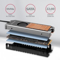 AXAGON CLR-M2FAN, aktiv bl�ser M.2 SSD, 80mm SSD