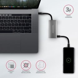 Hub HMC-4G2 2x USB-A + 2x USB-C, USB-C 3.2 Gen 2 10Gbps, 13cm USB-C kabel