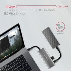 Hub HMC-5G2 2x USB-A + 2x USB-C + HDMI, USB-C 3.2 Gen 2 10Gbps, PD 60W, 13cm USB-C kabel