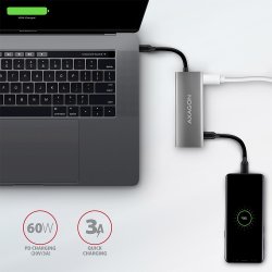 Hub HMC-5G2 2x USB-A + 2x USB-C + HDMI, USB-C 3.2 Gen 2 10Gbps, PD 60W, 13cm USB-C kabel