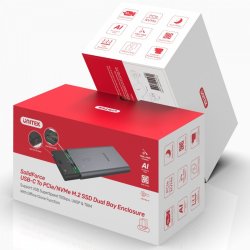 SolidForce USB-C til PCIe /NVMe M.2 SSD; Dual Bay