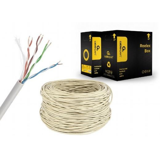 UTP solid gr� kabel, cat. 5E, AWG 24 CCA, 1000 ft