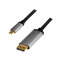USB-C til DP-kabel, 4K 60Hz, alu, 1.8m