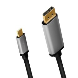 USB-C til DP-kabel, 4K 60Hz, alu, 1.8m