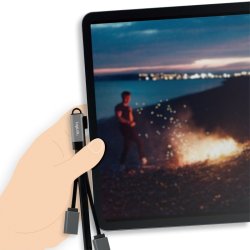 USB3.2 Hub USB-C/M 90, til 3xUSB-A/F, 0.15m