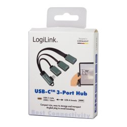 USB3.2 Hub USB-C/M 90, til 3xUSB-A/F, 0.15m