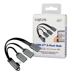 USB3.2 Hub USB-C/M 90, til 3xUSB-A/F, 0.15m
