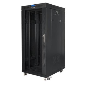 St�ende rackskab 19 tommer 27U 800x1200 sort LCD glasd�r FLAT PACK