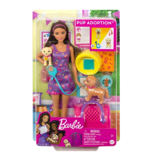 Dukke Barbie og hvalpe