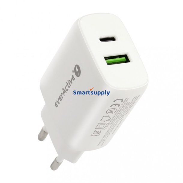 LADER USB/USB-C QC3.0 25W HVID