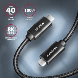AXAGON BUCM432-CM10AB kabel USB-C-USB-C, USB4.