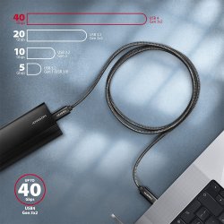 AXAGON BUCM432-CM10AB kabel USB-C-USB-C, USB4.
