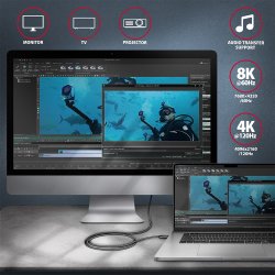 AXAGON BUCM432-CM10AB kabel USB-C-USB-C, USB4.