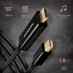 AXAGON RVDM-HI14C2 kabel 1.8m MiniDP til HDMI 4