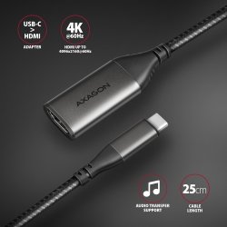 AXAGON RVC-HI2M, USB-C til HDMI 2.0 adapter 4K