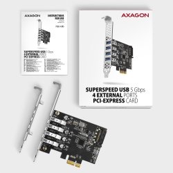 AXAGON PCEU-43RS PCIe A dapter 4x USB3.0 UASP V
