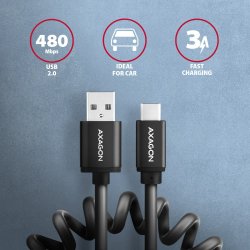 AXAGON BUCM-AM10TB kabel USB-C USB-A, 0,6m