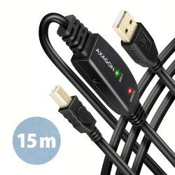 AXAGON ADR-215B USB 2.0 A-M -> B-M aktiv 15m kabel