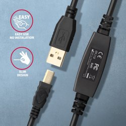 AXAGON ADR-215B USB 2.0 A-M -> B-M aktiv 15m kabel